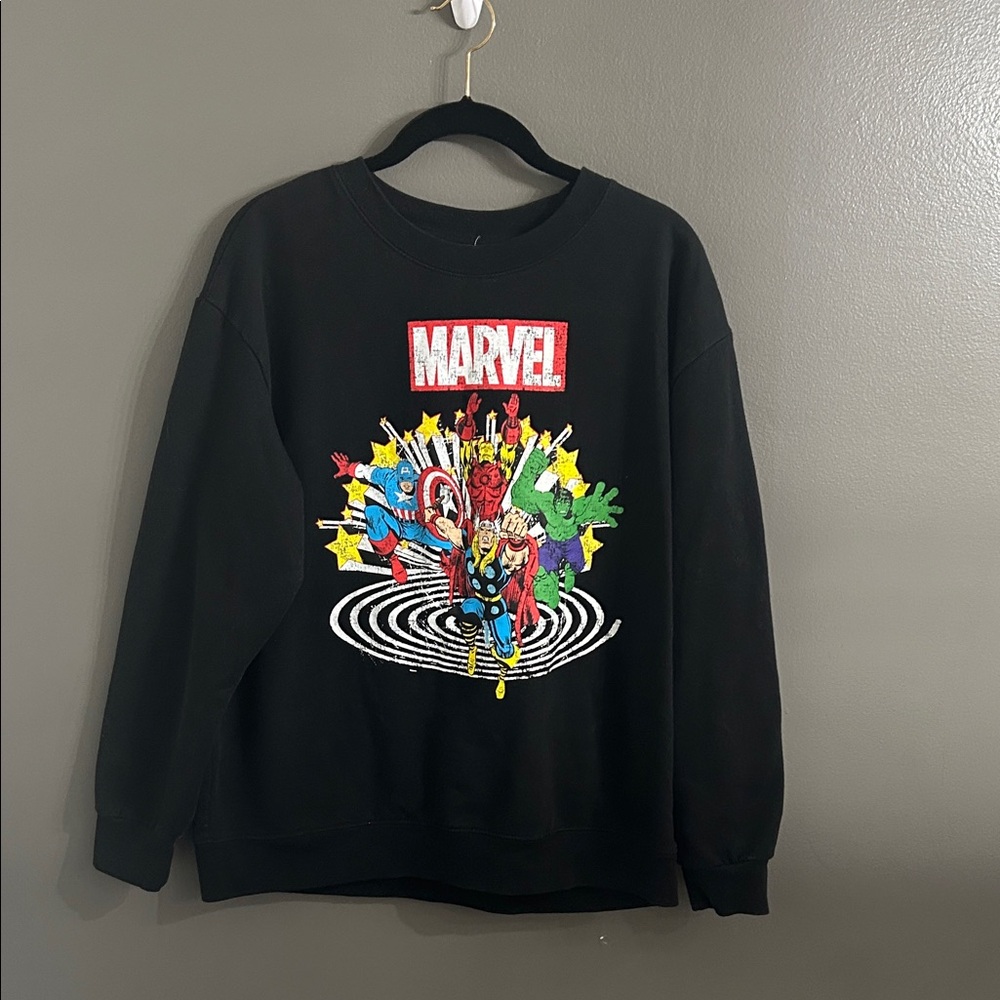 Black Marvel Sweatshirt Youth XXL Women’s Large